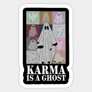 Karma Is A Ghost Funny Happy Halloween Sticker